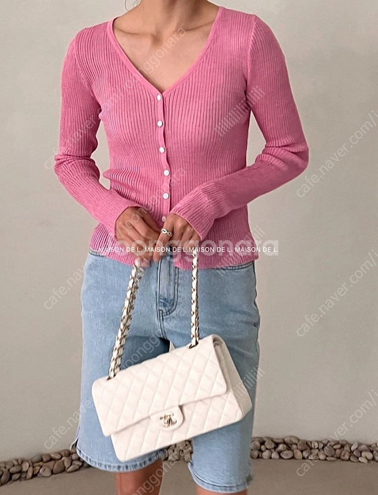 새상품 드마르 핑크 젤리 가디건--0