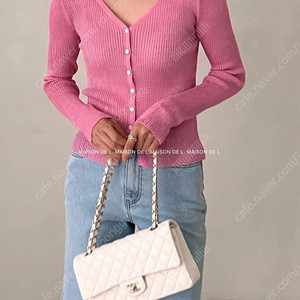 새상품 드마르 핑크 젤리 가디건