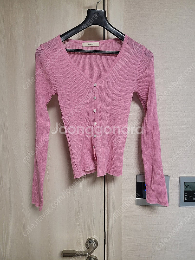 새상품 드마르 핑크 젤리 가디건--2