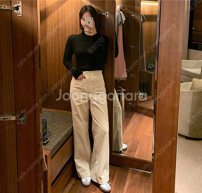 메리엣 포켓 코듀로이 팬츠 크림색상 m사이즈 택포 새상...--0