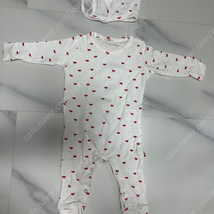 꼬숑 love jumpsuit + bonnet (6-12m)