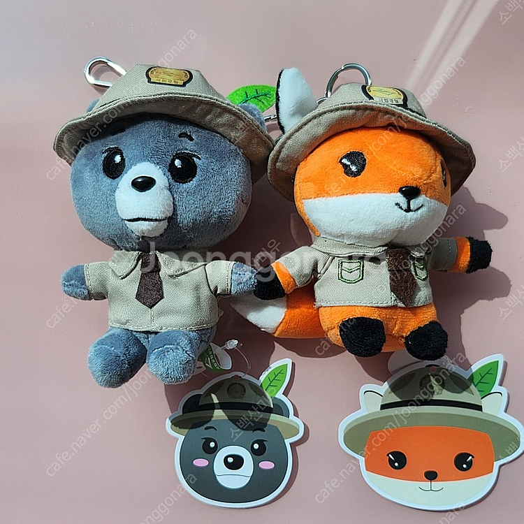 [N-pay 안전결제 OK]​ 국립공원 소백산미우 반달이 인형 가방걸이 2마리 세트--0