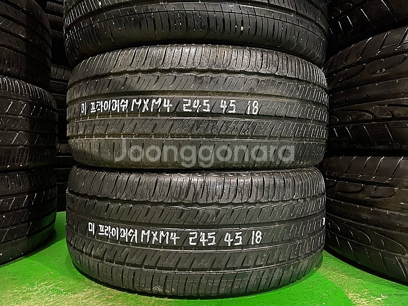 [판매] 245 45 18 미쉐린 프라이머쉬MXM4 80% 이상 중고타이어 휠수리--3