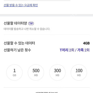 sk데이터 1기가당 1000원에 팔아요~