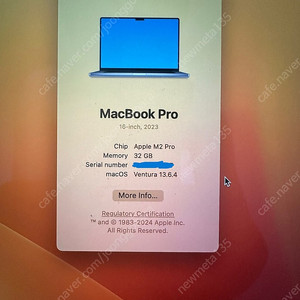Apple 맥북 16인치 M2pro / 32GB / 512GB 초S급 맥북 판매 (완전 신형) 급매!!