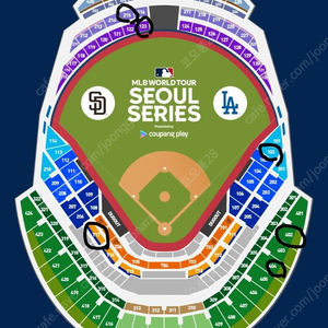 <최저가> 서울 시리즈 MLB 월드투어 SD 파드리스 LA 다저스 테이블석, 내야, 외야 2연석 양도합니다!