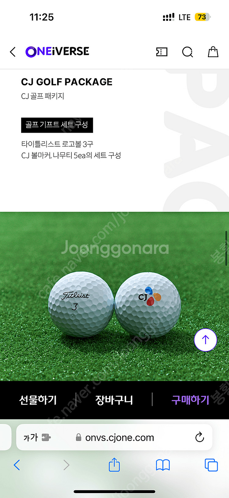 CJ 골프 기프트세트(골프공, 볼마커, 나무티)--2