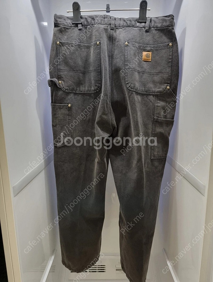 칼하트wip 카펜터 더블니 흑청 바지 L--1