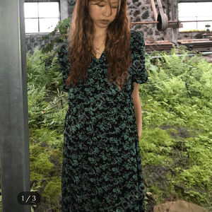 OHNE 오네 leaf maxi one-piece(deep navy)