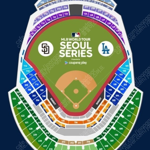 쿠팡플레이 MLB 메이저리그 내야지정석 SD파드리스vsLA다저스 2차전 단석(3루 내야지정석 114구역)