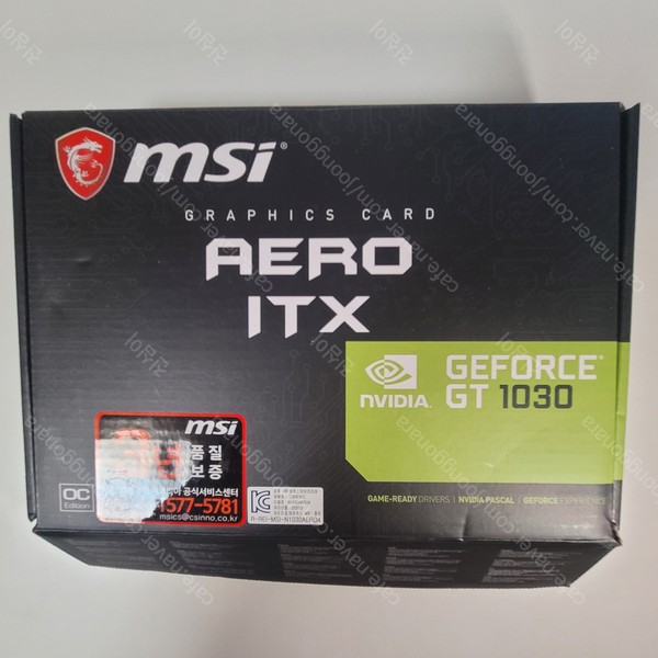 MSI 지포스 GT1030 에어로 ITX OC D4 2GB 판매 (박스있음)