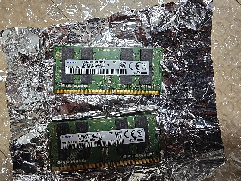 삼성 DDR4 PC4-2666 16GB 2개 노트북용 RAM 팝니다.