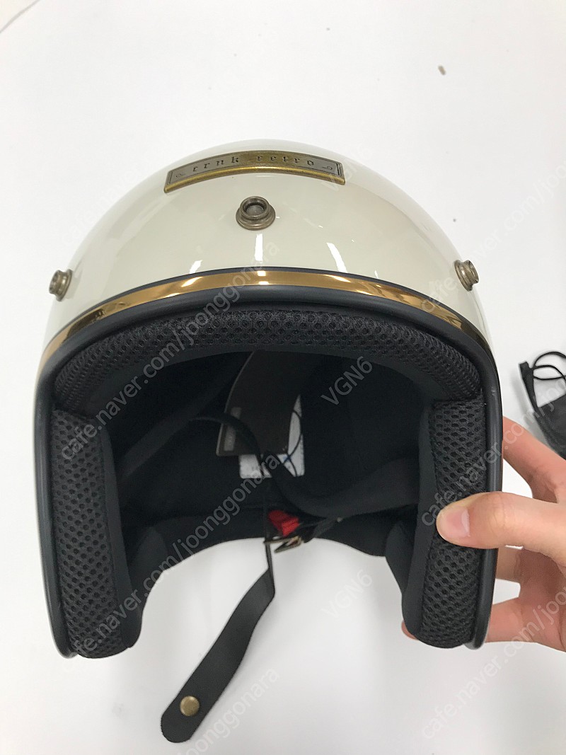 CRNK 크랭크 오토바이 헬멧 레트로 오픈페이스 헬멧 화이트 M