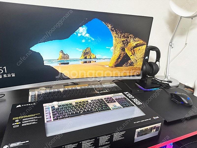 [게이밍키보드] 커세어 K100 RGB 미드나잇 골드 ...--9
