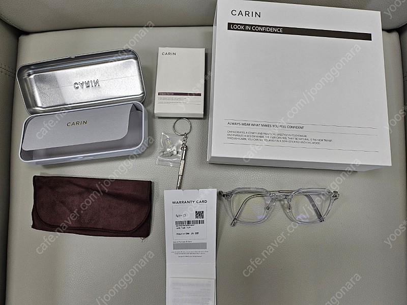 카린 루스c3 투명뿔테안경+칼자이스 블루라이트차단(무도수)렌즈 판매합니다