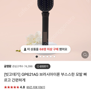 글램팜 브러쉬 빗고데기 GP621 (새상품)