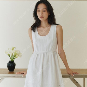 타낫 원피스 t/t Linen sleeveless flare one-piece 화이트 새제품 택포 15.5-> 12 (택o)