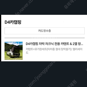 D4카캠핑 펠리세이드 전용 차박 텐트, 모기장