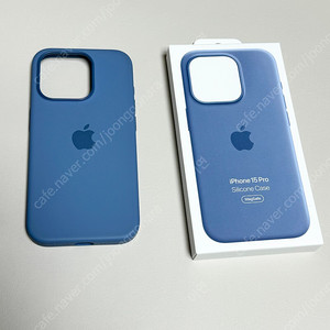 아이폰15프로 실리콘케이스 윈터블루