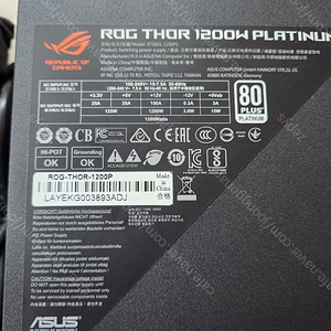 (개인) ASUS ROG THOR 1200W 80Plus Platinum (ATX 1200W) 파워 서플라이 팝니다