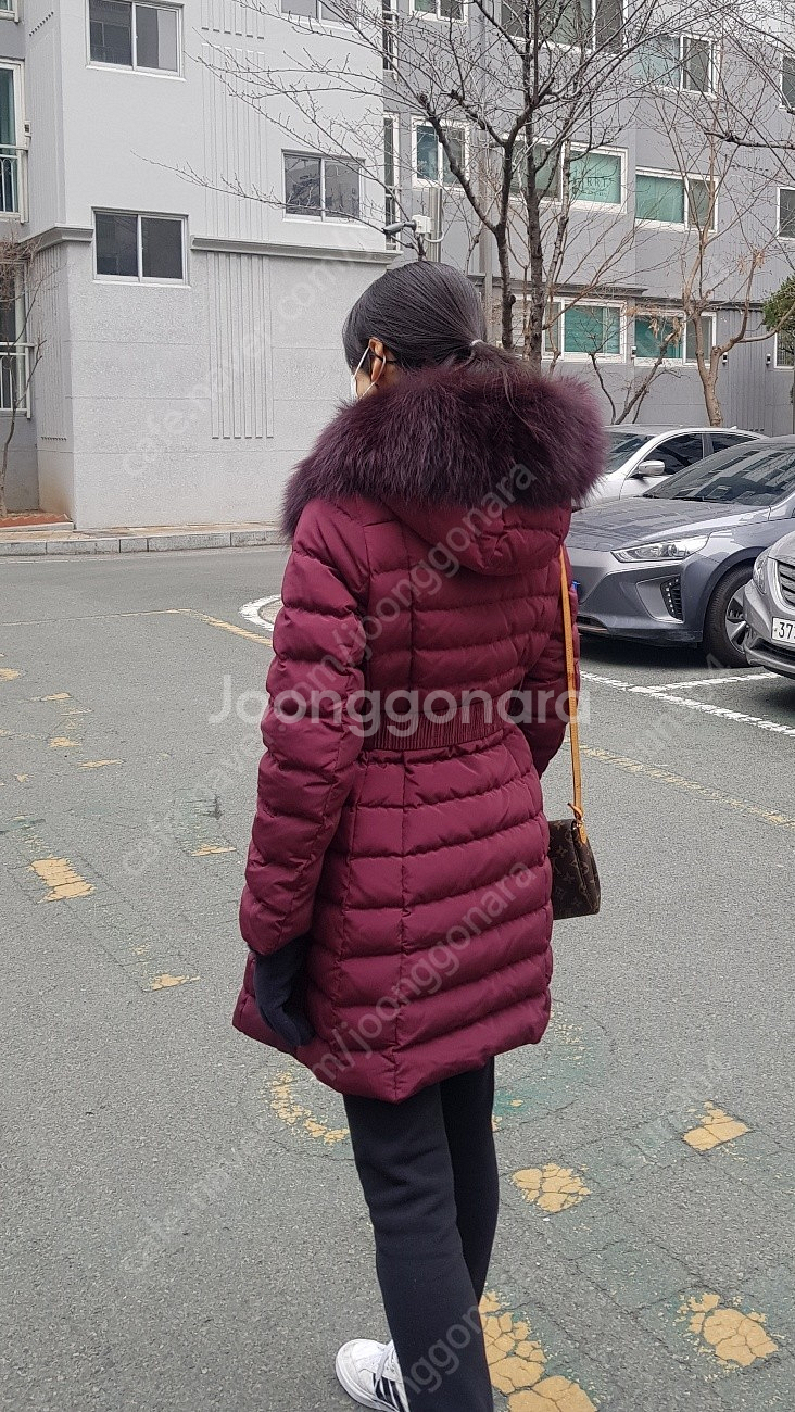덕다운오리털 벨트패딩 여우털트리밍 55 미센스--2