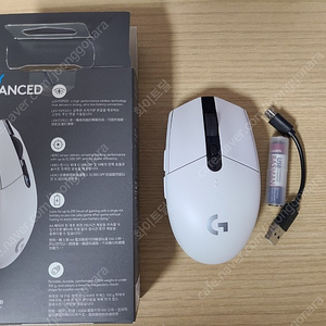 로지텍 g304 화이트 + 바스맨 aaa 1개 + 건전지 홀더