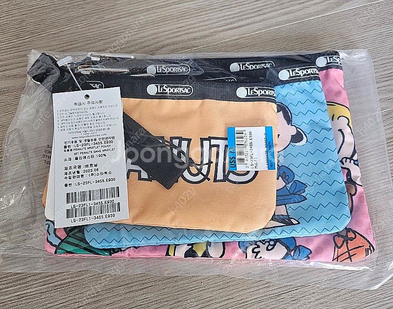 레스포삭 PEANUTS WRISTLET POUCH SE...--6