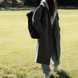 노멜렛 그레이 코트 Brest wool over coat - herringbone gray