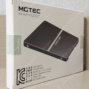 [MGTEC] 엠지텍 SSD MG877K 1TB 미개봉