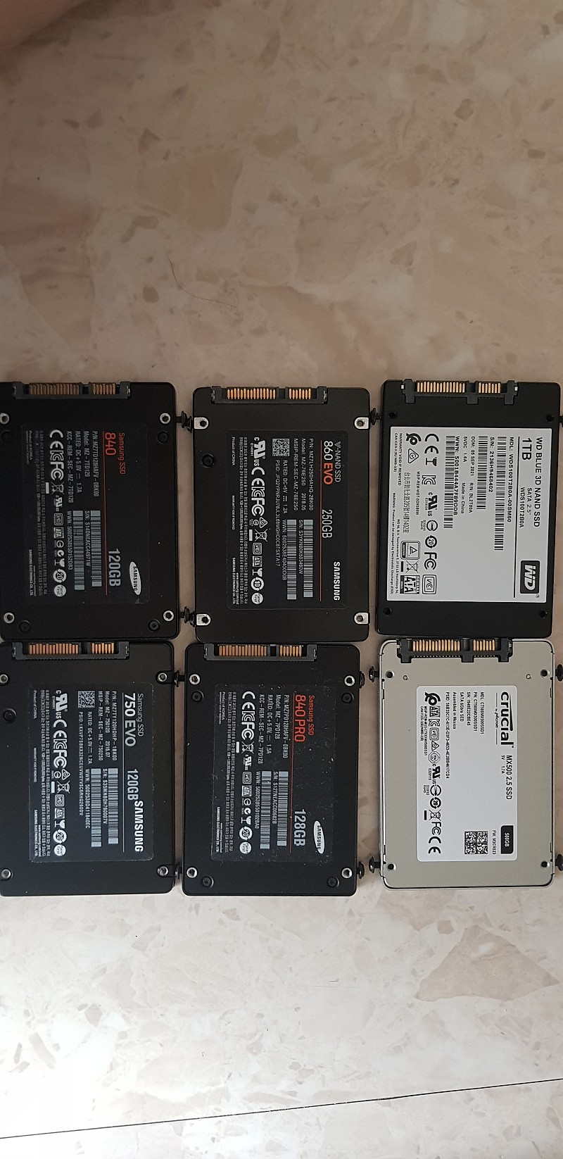 삼성 samsung 크루시알WD SSD 용량별 저렴히 팝니다 1테라 500gb 250gb 240gb 128gb 120gb