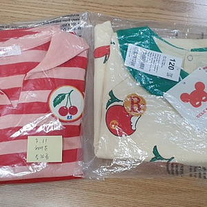 베베드피노 애플카라티셔츠, 체리카라티셔츠 120 두개 일괄