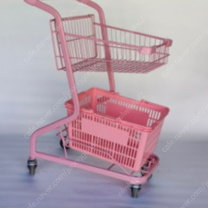 분리수거 인테리어용 쇼핑카트 핑크색