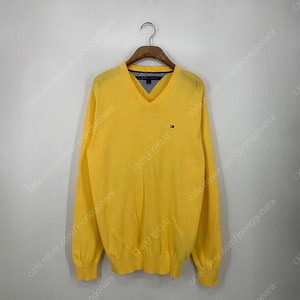 타미힐피거 브이넥 니트 (M size / YELLOW)