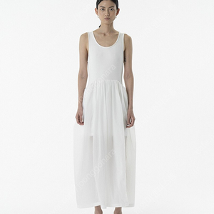 아모멘토 amomento SHEER JERSEY DRESS WHITE