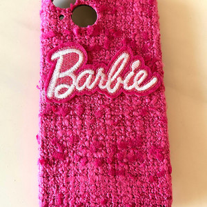 바비 Barbie 아이폰14 핸드폰 케이스 , 트위드 재질 새제품
