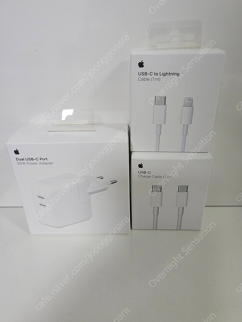 Apple 35W 듀얼 USB-C 포트 전원 어댑터 MNWP3KH/A 케이블 2개 일괄