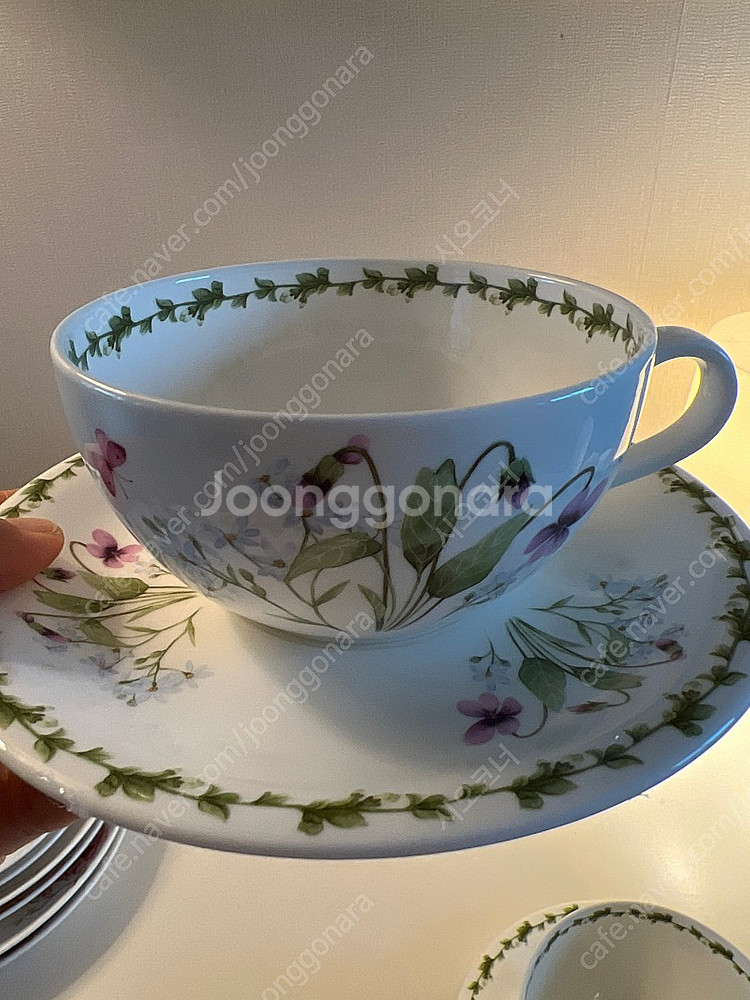 한국도자기 파인본차이나 커피잔세트--2