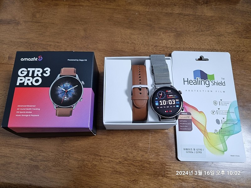 Amazfit(어메이즈핏) GTR3 Pro 풀박스+메탈스트랩+보호필름 9만원