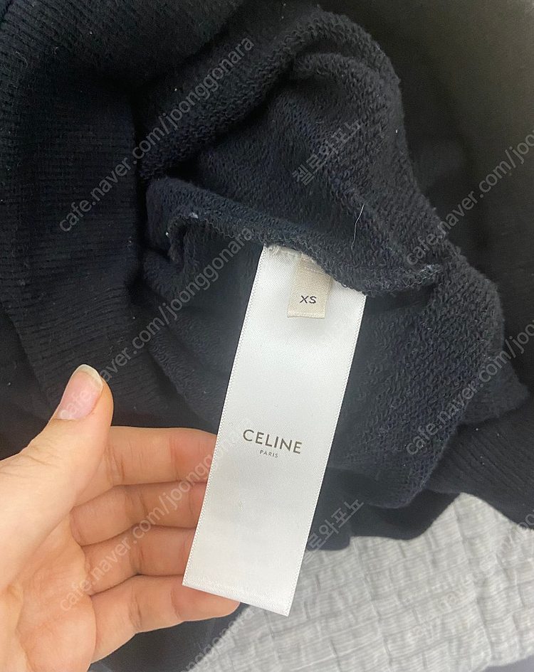정품 셀린느 뒷로고 블랙 후드 xs사이즈--2