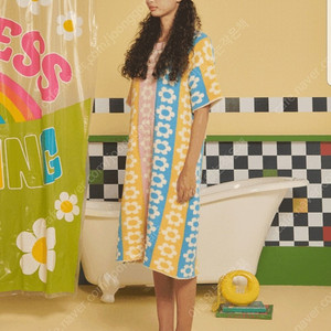 위글위글 잠옷 원피스 슬립 드레스 스트라이프 젤리