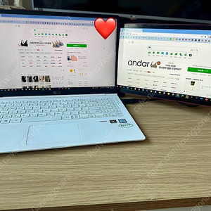 노트북 휴대용 듀얼 모니터 DUEX MAX 본체+거치대+전용케이블