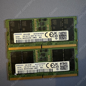 노트북용 삼성 DDR5-44800 16G * 2 판매합니다.