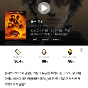 듄2 용산 CGV 아이맥스 18일 16:45 J열 중블