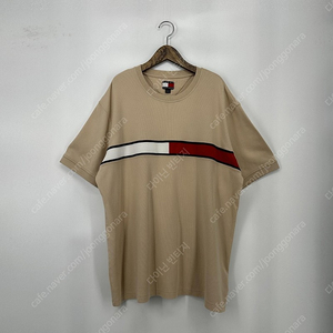 타미힐피거 와이드 로고 반팔 티셔츠 (XL size / BEIGE)