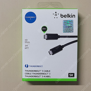 [Belkin, CalDigit] 썬더볼트3 썬더볼트4 2m, 0.8m, 0.5m 40Gbps 케이블 미개봉품 판매합니다.