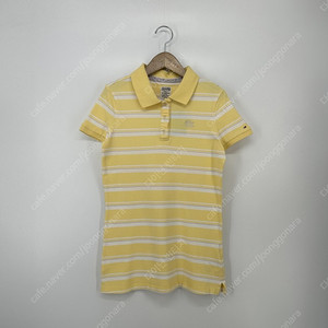 타미힐피거 스트라이프 로고 카라 티셔츠 (L size / YELLOW)