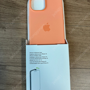 아이폰 15 정품 실리콘 케이스 오렌지 소르베 단순개봉