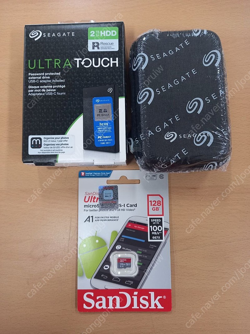ultra touch 2TB HDD 외장하드 , 샌디스크 마이크로 sd카드 128GB