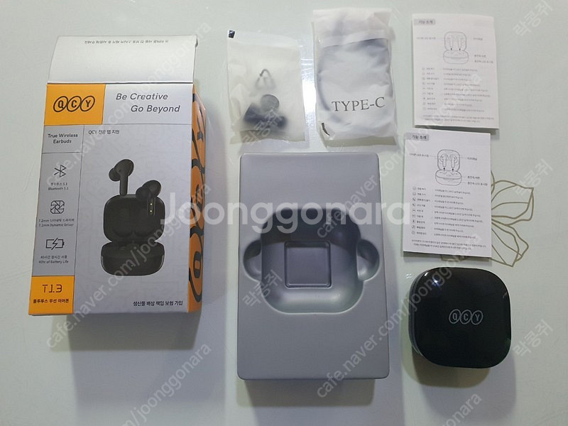 QCY T13 app 블루투스 무선 이어폰 (블랙)--1