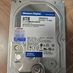 WD blue hdd 하드디스크 8tb(단순개봉)